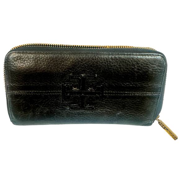 Tory Burch Handbags - Tory Burch Black Leather Zip Around Wallet